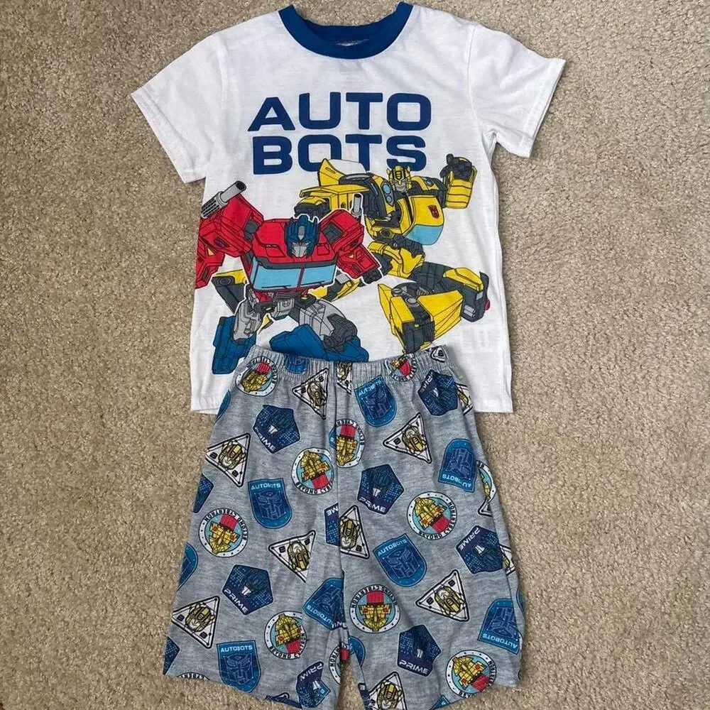 Transformers pajama set with blue and red autobots